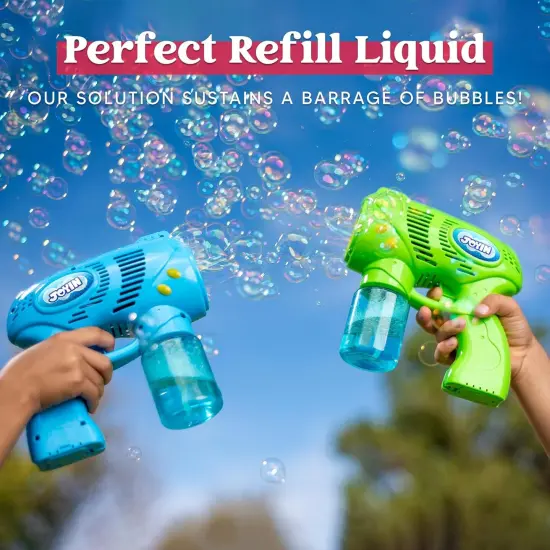 2 Bottles Bubbles Refill Solutions 64 oz (up to 5 Gallon), Concentrated Solution for Bubble Machine, Gun, Wand Refill Fluid Summer, Easter Toys (Red+Purple) {5}