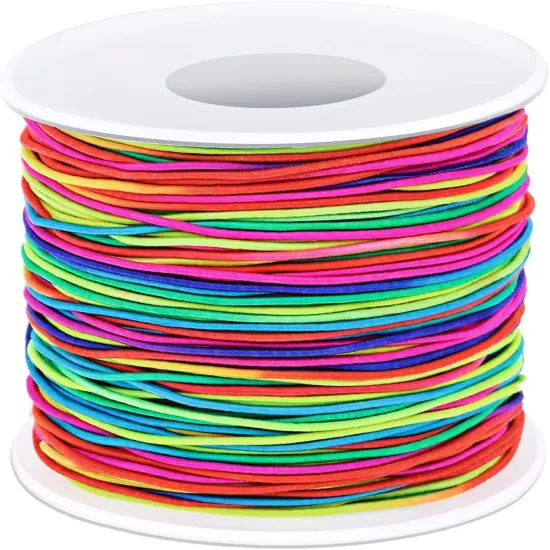 Elastic String for Bracelets, Selizo Bracelet Bead String Elastic Cord for Bracelets, Necklace, Beading, Jewelry Making and Braided Hair Styling (1.2 MM, 109 Yards, Rainbow Color) {1}