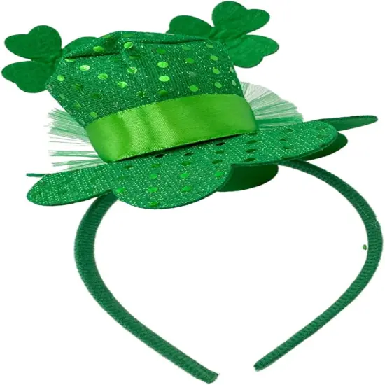 St. Patrick's Day Sequin Headband, Green Hair Accessory for Holidays and Themed Parties, One Size Fits Most {5}