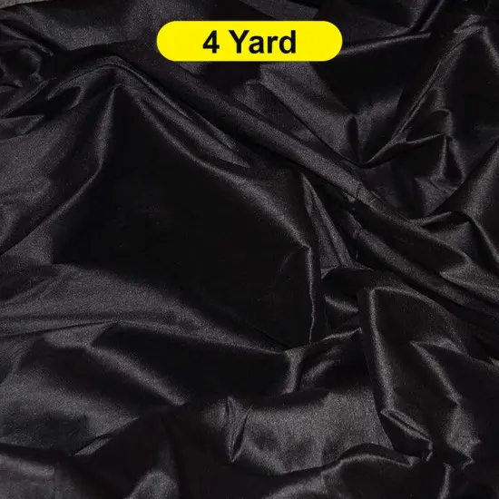 Polyester Silk Fabric Faux Silk 54" Wide Black {1}
