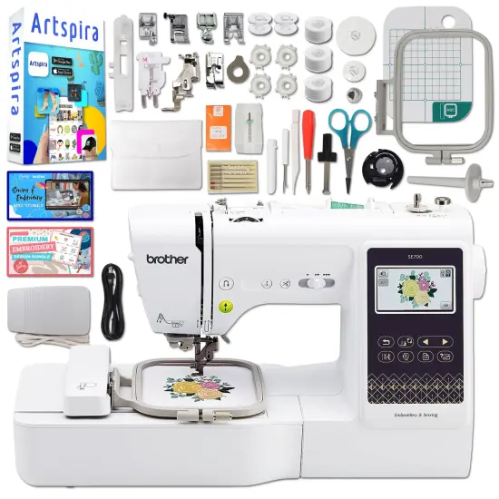 Brother SE700 Embroidery & Sewing Machine w/ 4" x 4" Hoop & 40+ Accessories {1}
