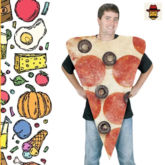 Funny Pizza Slice Costume For Food Themed Halloween Tunic Outfit {3}