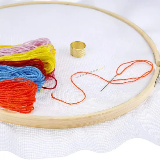 12 Pieces 6 Inch Embroidery Hoops Set Bulk Circle Cross Stitch Hoop Round Ring {4}