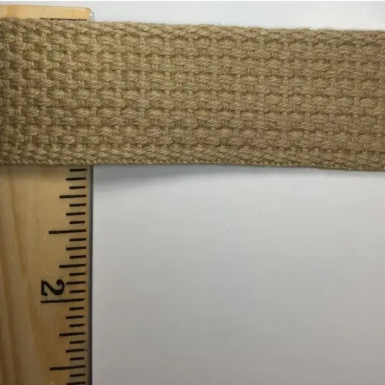 1" Cotton Webbing - 10 Continuous Yards - Made in USA! Beige {2}