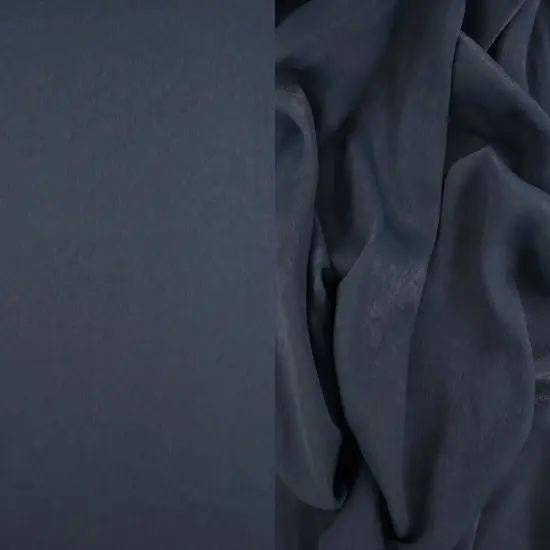 1 Yard Silky Airflow Satin Solid Woven Fabric Smooth Drapery Home Decor 57/58" Width DENIM {1}