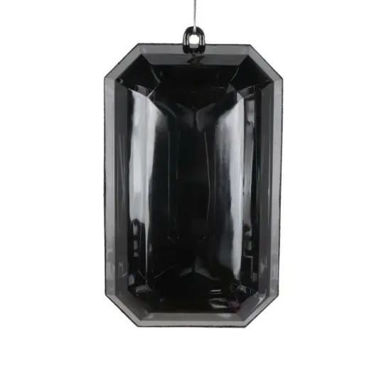 8&Prime; Black Rectangle Jewel Glitter Ornament &ndash; Sparkling Acrylic Jewel {1}