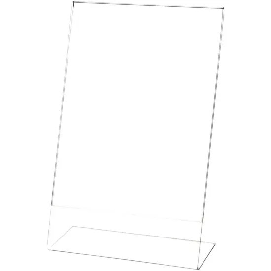Plymor Clear Acrylic Sign Display / Literature Holder (Angled), 7" W x 11" H {2}