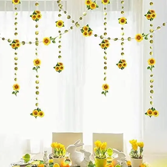 Summer Sunflower Garland 26 Ft Hanging Streamers for Sunflower Baby Shower, Birthday, Wedding, and Autumn Events {4}
