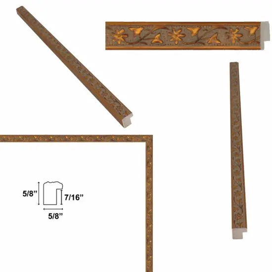 Slim Gold Leaf Floral Star Picture Frame 13x17 frame {3}