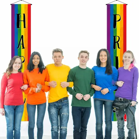 Gay Pride Decoration Outdoor Happy Pride Porch Banner LGBT Pride Day Pride Month Pride Prom Rainbow Party Decoration and Supplies {5}