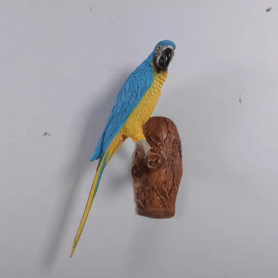 Blue Parrot Wall Decor Life Size Statue {6}