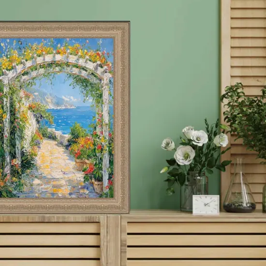 French Silver Leaf Ornate Picture Frame 12x20 frame {7}