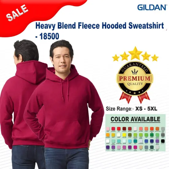 Gildan&reg; Heavy Blend Long Sleeve Fleece Hooded Sweatshirt Htr sport scrlet red {2}
