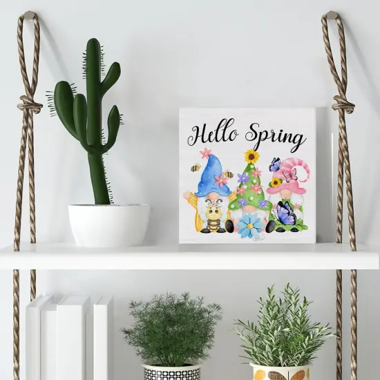 Spring Decor - Spring Gnomes Decorations - Rustic Home Decor for Desk Table Shelf {5}