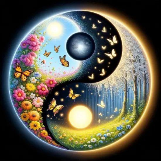 5D Diamond Art Kits for Adults, Sun and Moon Diamond Painting Kits for Beginners, DIY Butterfly Adult's Diamond Painting with Round Gem Art Kits for Gift Home Wall Decor 14x14 Inch {1}