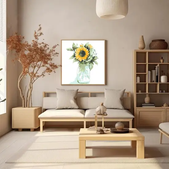 2 Pack Framed Paint by Numbers Kit,Easy DIY Acrylic Flower Watercolor Paint by Numbers Kits on Canvas,Paint by Number for Adults Beginners for Home Wall Decor {2}