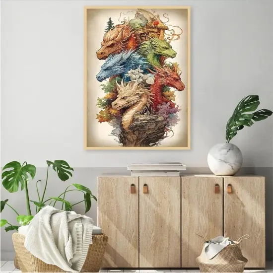Dragon Diamond Painting Kits- Dragon Diamond Painting Kits for Adults, 5D Colourful Dragon Diamond Art Kits for Beginners DIY Full Drill Dragon Diamond Art for Home Wall Decor 12x16inch {3}