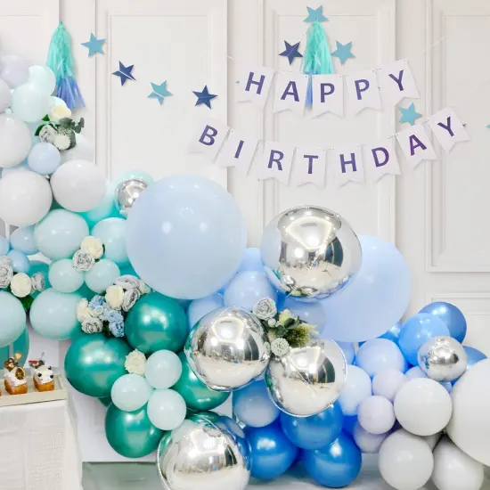 14pcs Mylar Balloons - 22in, 15in, 10in Different Sizes Large Metallic Silver Foil Balloons Chrome Decor | 360 Degree 4d Round Helium Balloon {4}