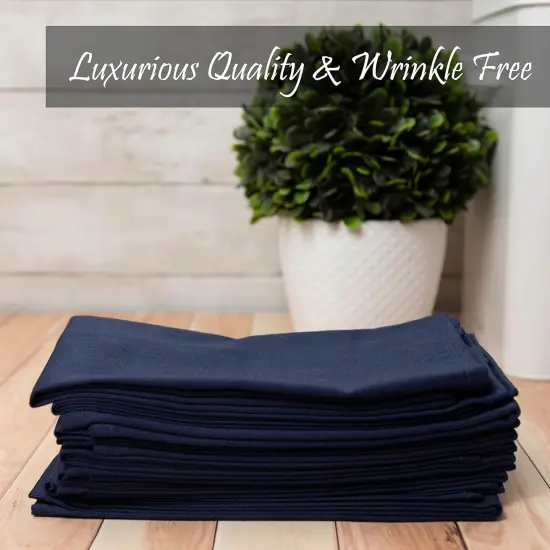 Kitchen Cloth Napkins 12 Pack 18X18 Inches Cotton Blend Soft Fabric with Hemmed Edges, Blue Dinner Napkins Washable Reusable and Durable Linen Napkins for Parties Table Setting Decor (Navy) {2}