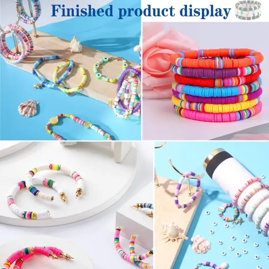 18500 Pcs 48 Strands Clay Beads Polymer Heishi Flat Round Disc and Alphabet Letter Beads for Bracelet Jewelry Making DIY Necklace Earrings, 48 Colors 6mm {5}