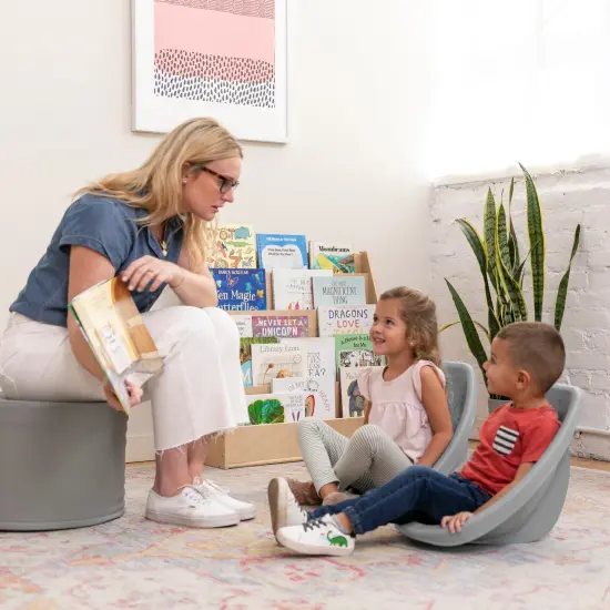 Leaf Floor Seat, Rocker Chair, 6-Piece Light Grey {6}