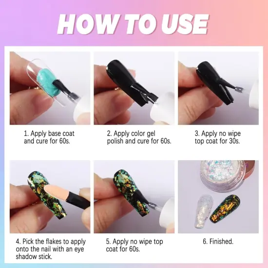 Colorful Moonlight Chameleon Flakes Nail Glitter Irregular Opal Nail Foil Flakes Chunky Confetti Color {5}