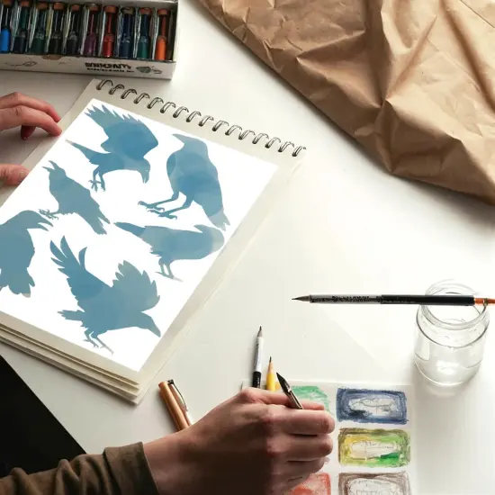Crow Stencil | Reusable Birds Horror Bird Street(Custom) {4}