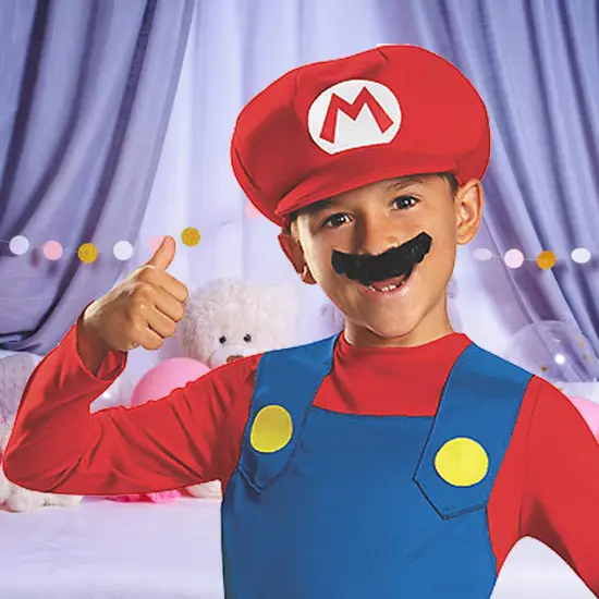Boys Super Mario Costume with Hat and Mustache Set {5}