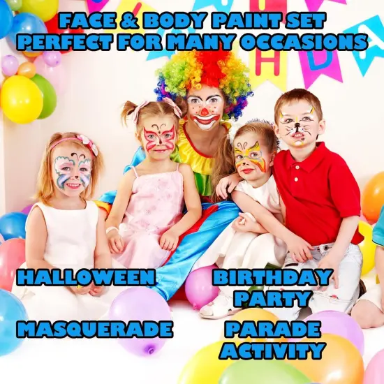 12 Colors Face Paint Markers(12 Colors Face Paint Markers + 40 Stencils + 200 Gems) {3}