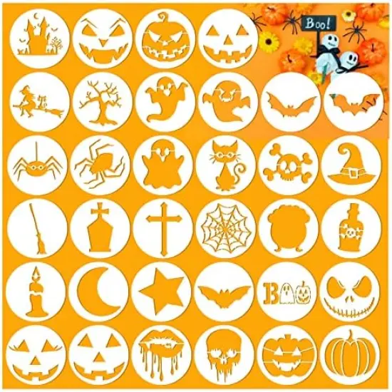 Halloween Paint Stencil for Painting on Wood Ornaments Wood Slice(Halloween) {6}