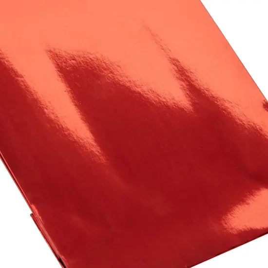 20-Pack Small Glossy Gift Bags with Handles, 5.5x2.5x7.9-Inch Paper Bags with Foil Coating, White Tissue Paper Sheets, and Tags for Small Business (Red) {4}