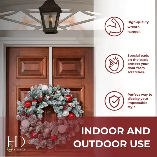 Haute Decor Adjustable Length Wreath Hanger - 20 Lb. Capacity White {6}