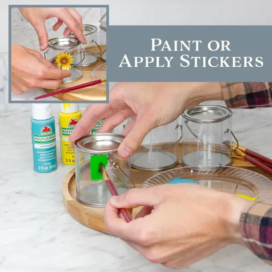 Brands Mini Clear Plastic Paint Cans (6-Pack {3}