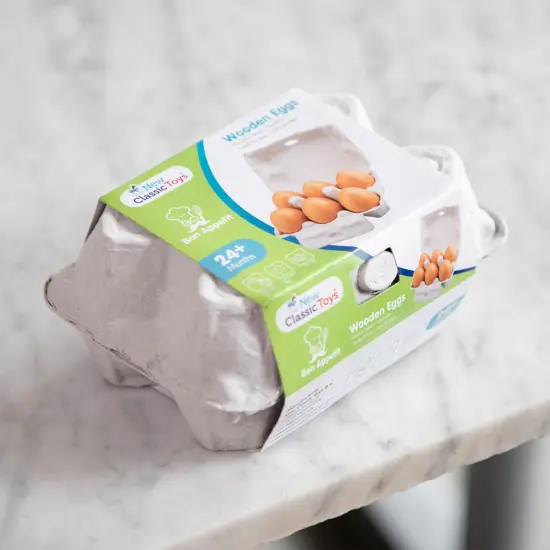 New Classic Toys Wooden Eggs 6-Pack {6}