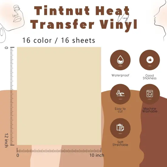16 Sheets 12 X 10inches Heat Transfer Vinyl Nude Vinyl Bundle {2}
