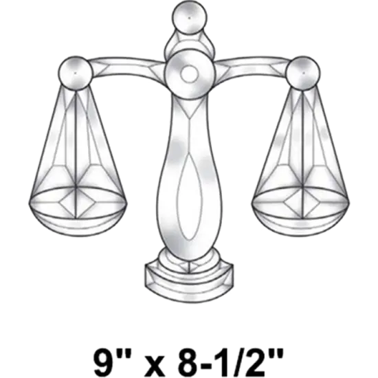 9" x 8-1/2" Exquisite Clear Glass Scale of Justice Bevel Cluster EC144 {2}