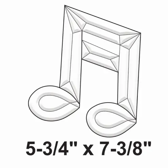 5-3/4" x 7-3/8" Exquisite Clear Glass Double Music Note Bevel Cluster EC137 {2}