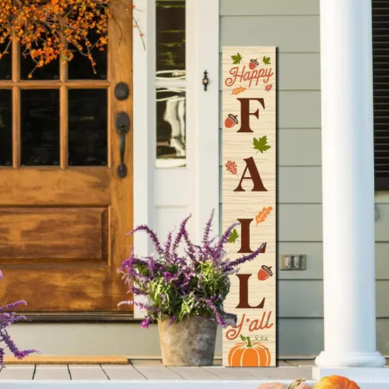 Happy Fall Standing Porch Sign Decoration - 47.2 x 7.8 Inch {4}