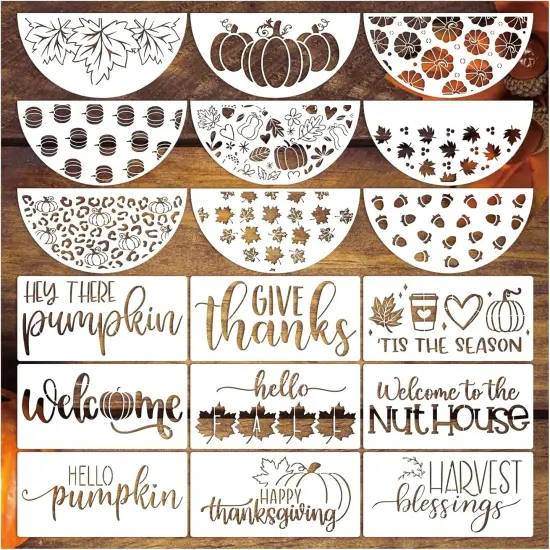 18 Pieces Fall Stencils {1}