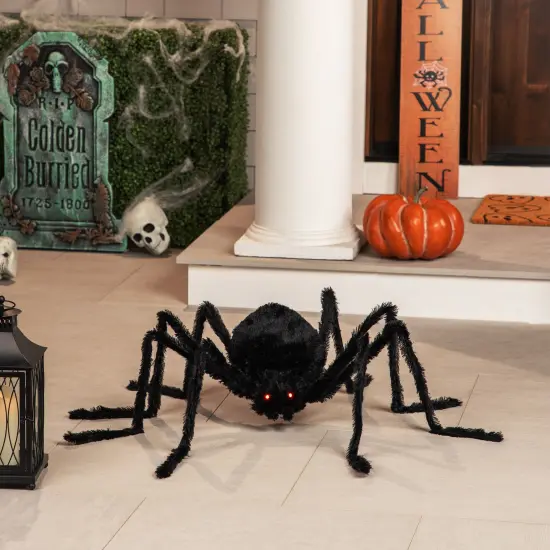 Northlight LED Lighted Spider with Flashing Eyes Halloween Decoration - 48" Black {1}