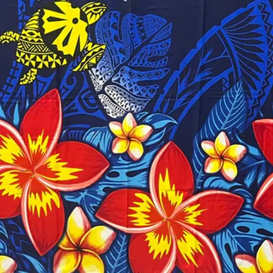 Talofa Samoa Plumeria Flower Sarong 72" L x 45" W Wine {4}