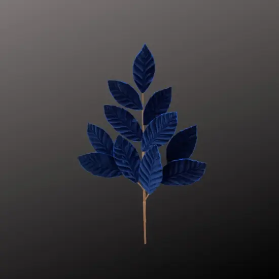 25" Navy Blue Velvet Magnolia Leaf Spray &ndash; Artificial Foliage Stem for Elegant Floral Designs & Decor-85361NVBL {3}