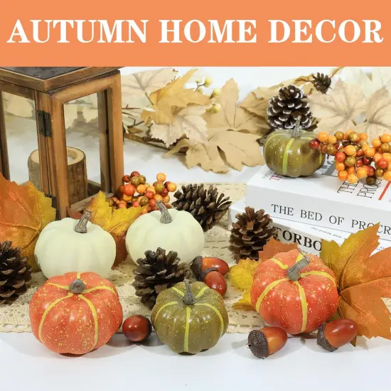 20 Pcs Fall Mini Pumpkin Table Decorations {2}