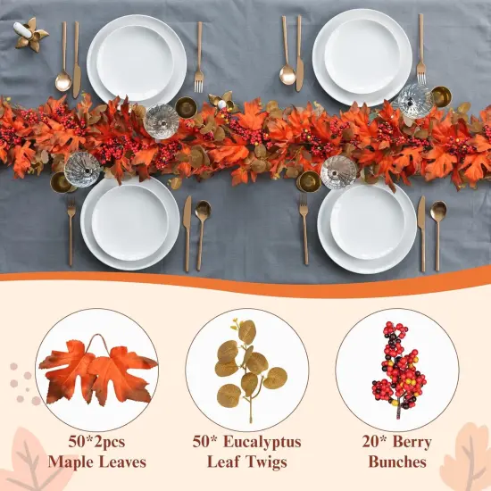 Fall Garland with Maple Leaf - 5.9Ft {4}