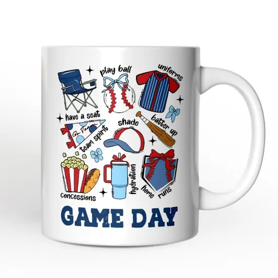 Retro Game Day Baseball Mug, Sports Lover Gift {4}