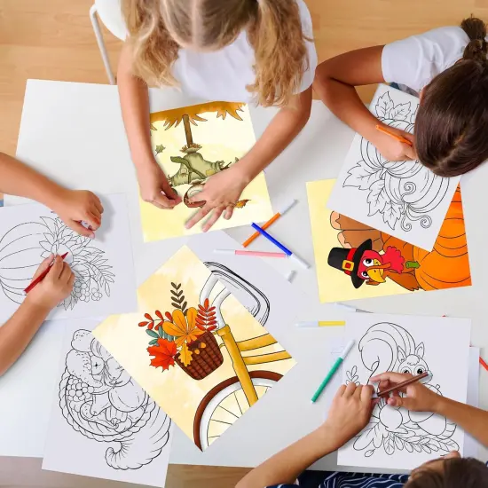 36PCS Fall Coloring Pages for Kids {3}