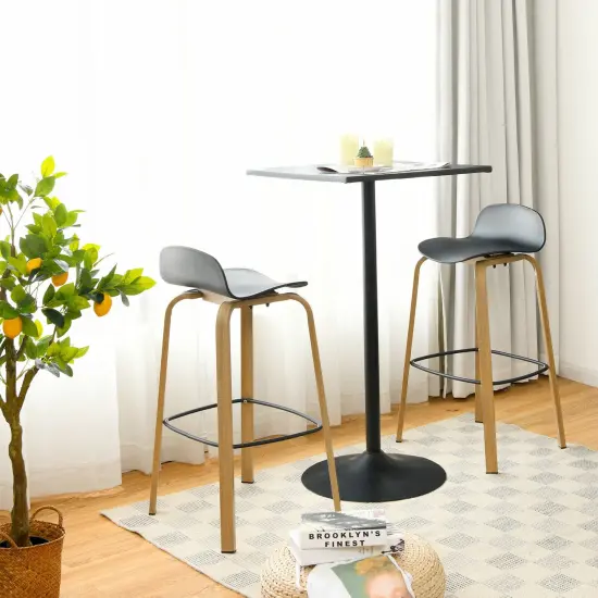 Costway Set of 2 Barstools Modern 30inch Pub Chairs w/Low Back & Metal Legs Black {2}