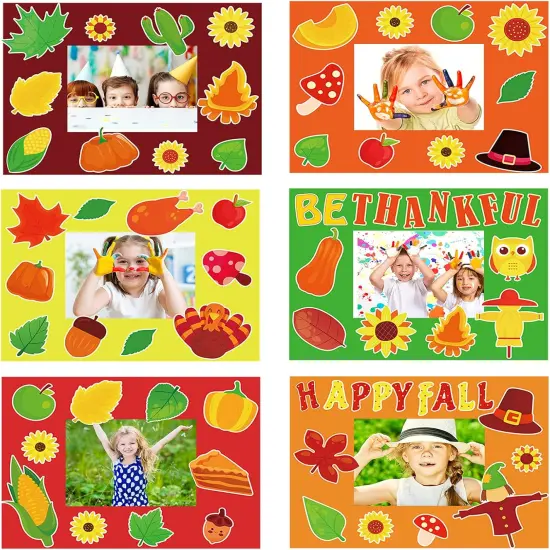 30 Packs - Thanksgiving Fall Picture Frame Craft Kits {1}