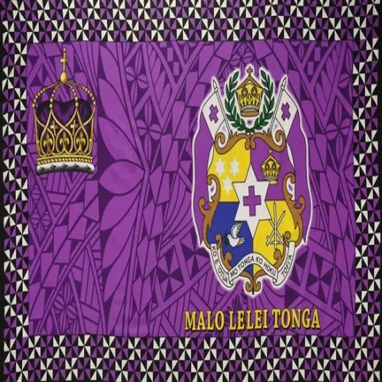Malo Lelei Tonga Crown 100% Polyester Sarong 72" L x 45" W Purple {4}