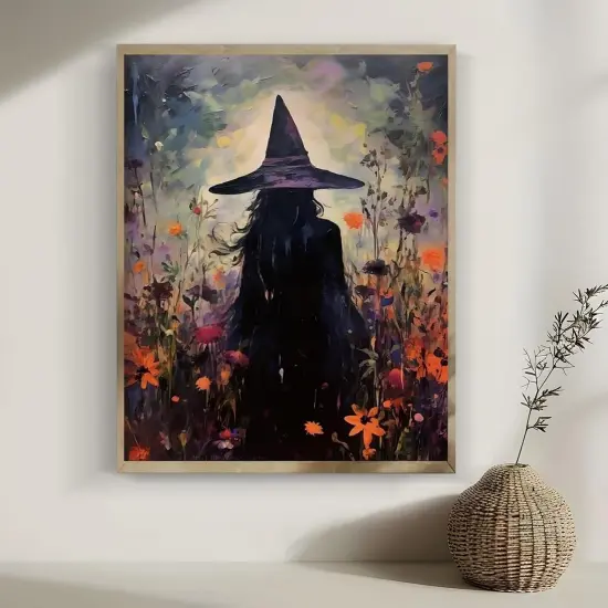 Halloween Witch Flower Diamond Painting Kits for Adults, 5D Diamond Art Kits,11.8x15.7 Inch {2}